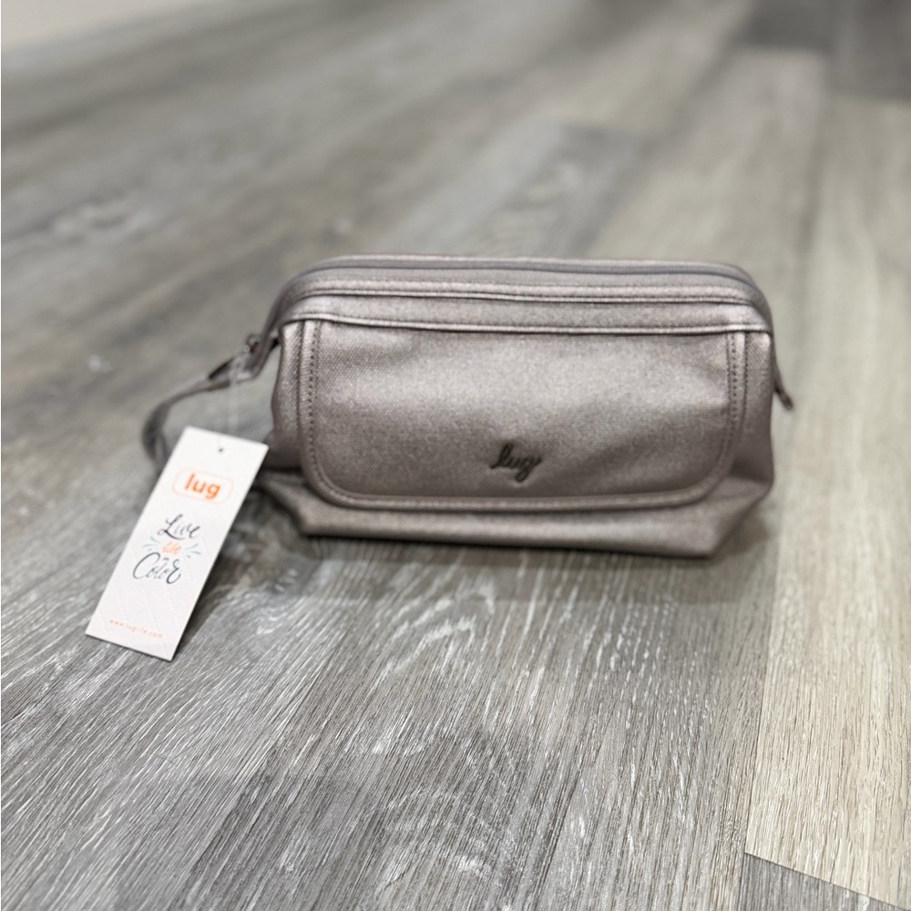 Lug Via Matte Luxe Vegan Leather Metallic Toiletry Case New with Tags